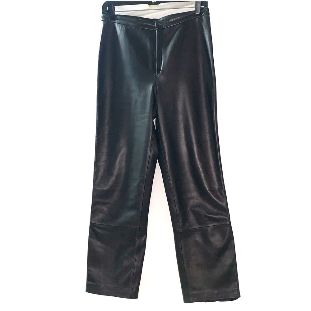Banana Republic Black REAL Leather Cropped Pants